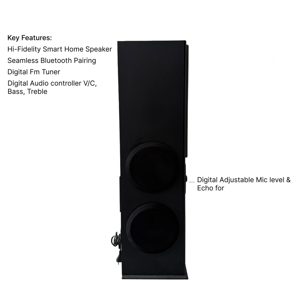 R INFINITY Storm 12000 200W Tower Speaker with Mic — control panel detail