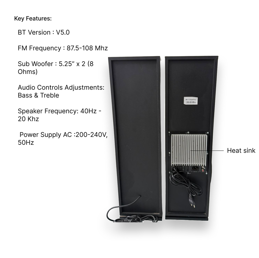 R INFINITY Storm 24000 400W Twin Tower Karaoke Speakers — with wireless mic and remote