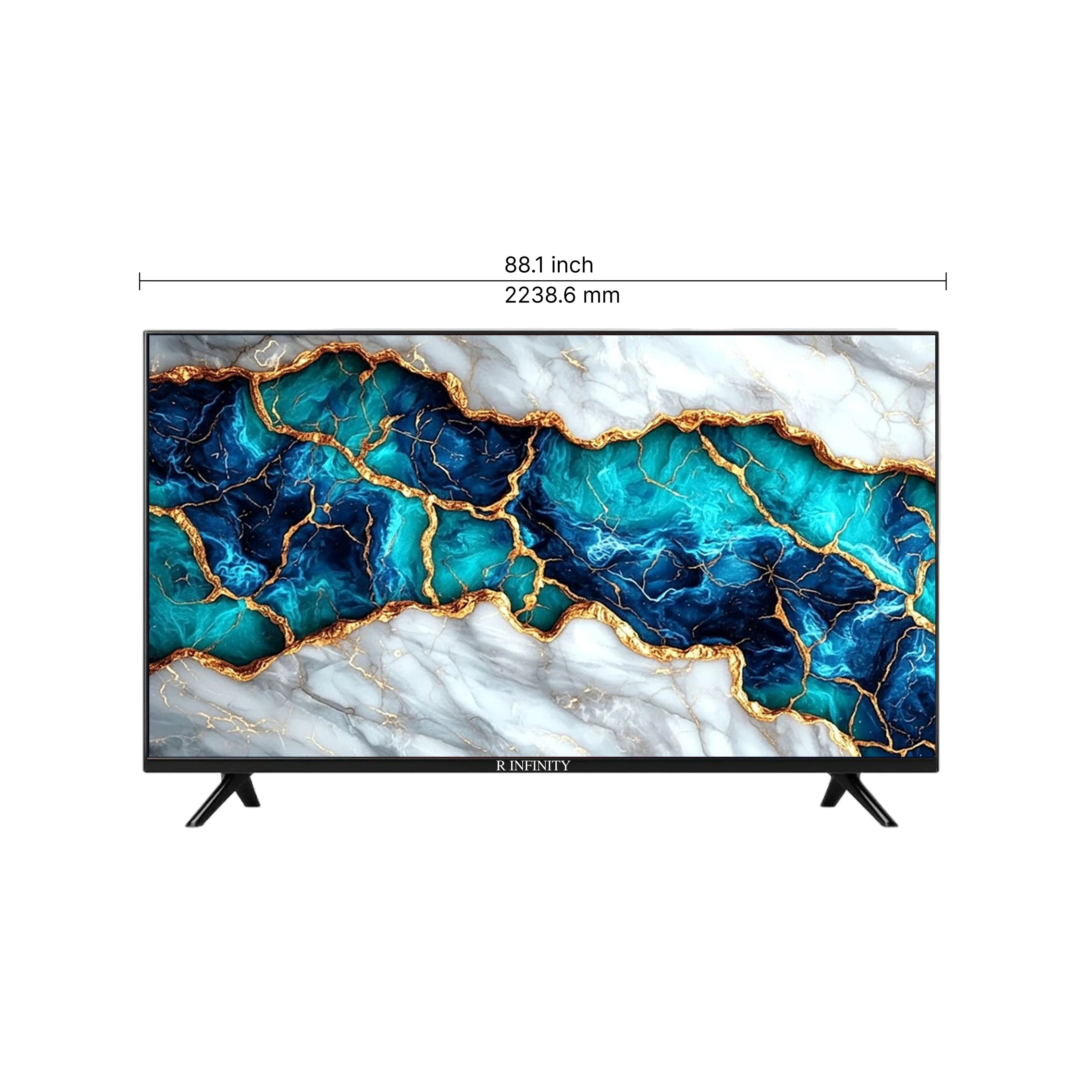 R INFINITY 100 Inch 4K HDR WebOS Smart LED TV — 3/4 angled view