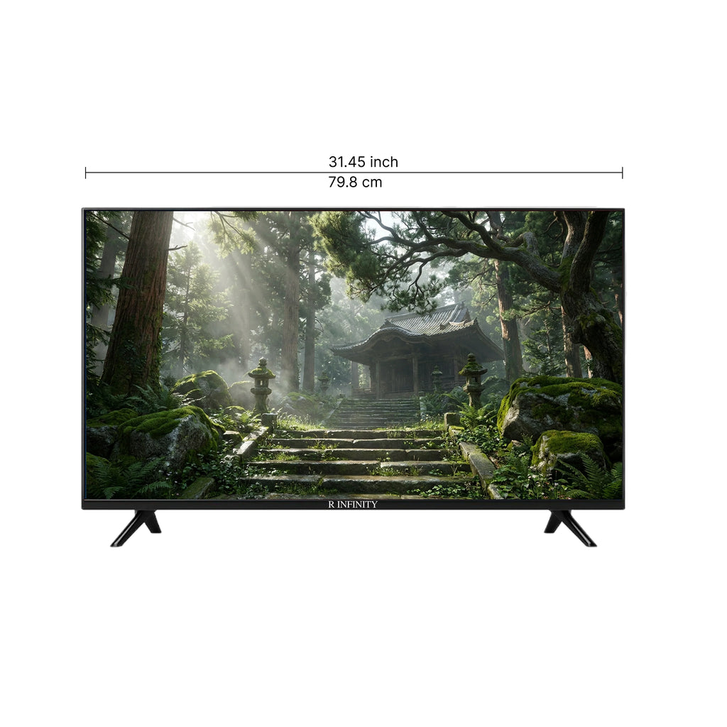 R INFINITY 32 Inch Full HD Google Smart LED TV — 3/4 angled view