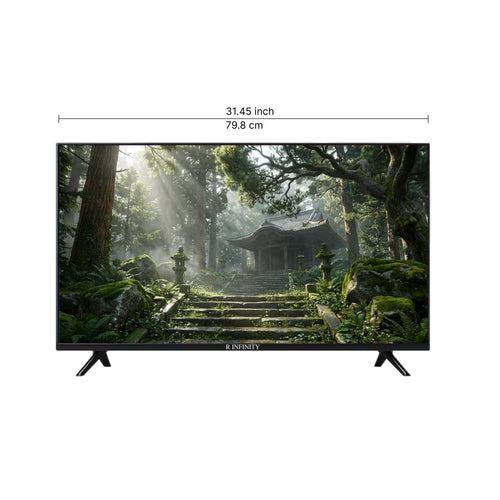 R INFINITY 32 Inch Full HD Google Smart LED TV — 3/4 angled view