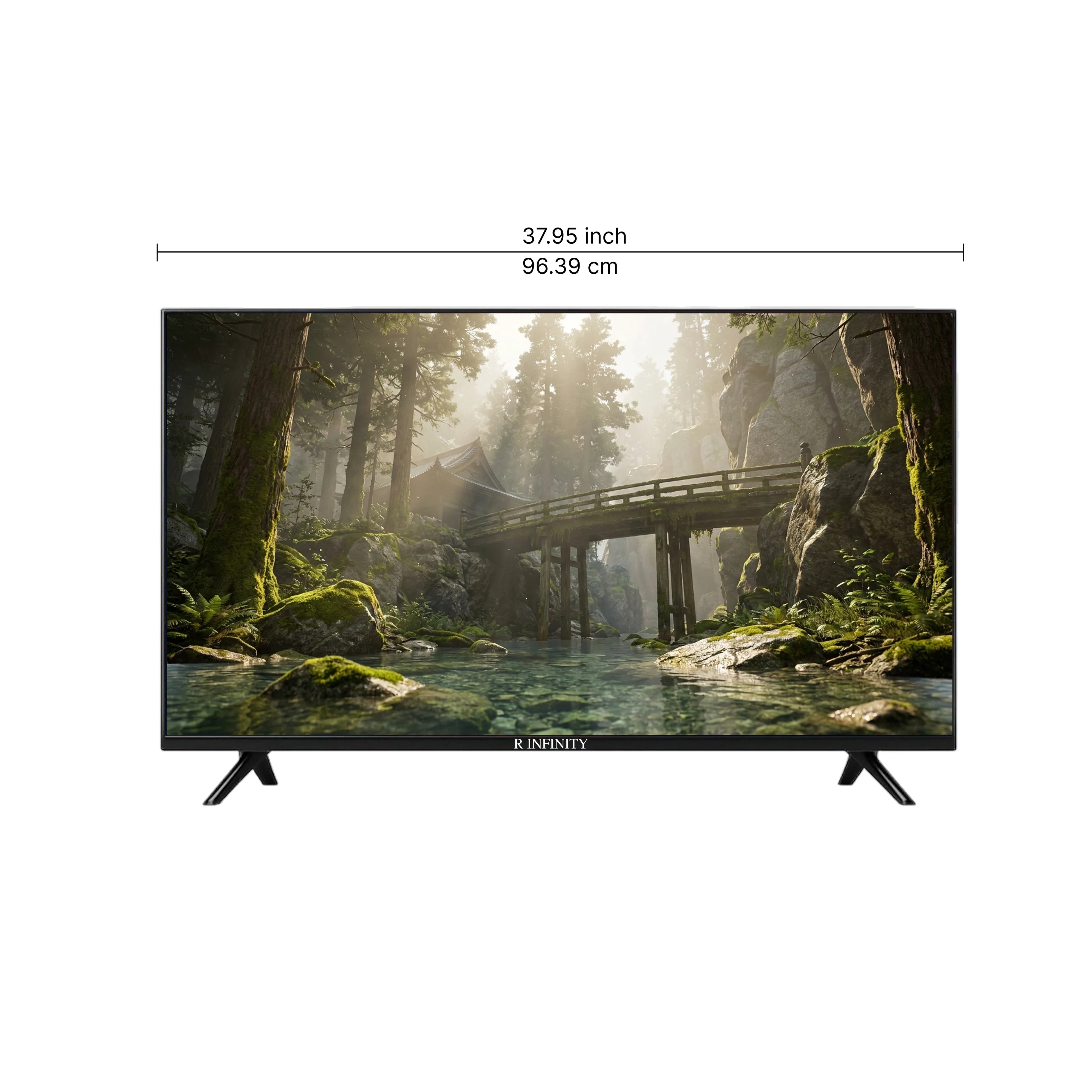 R INFINITY 43 Inch 4K HDR WebOS Smart LED TV — 3/4 angled view