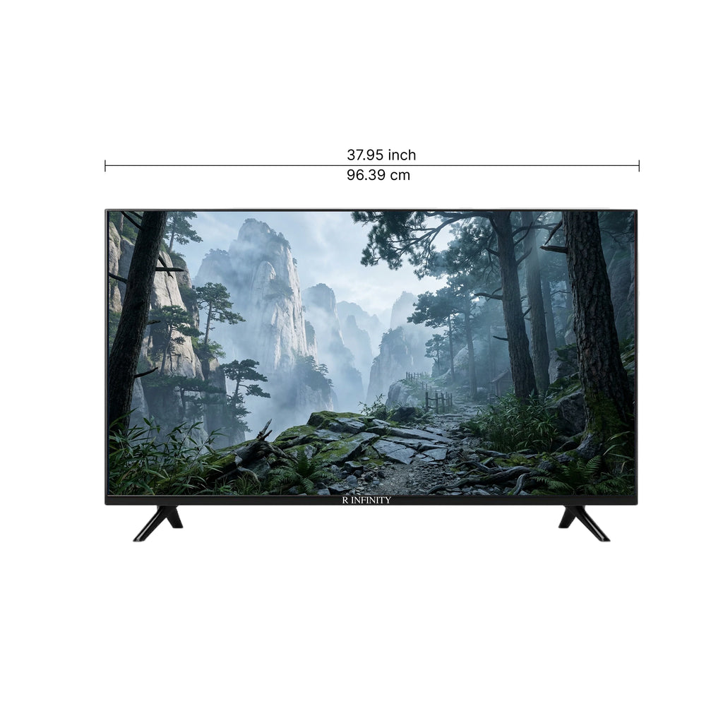 R INFINITY 43 Inch Full HD Google Smart LED TV — 3/4 angled view