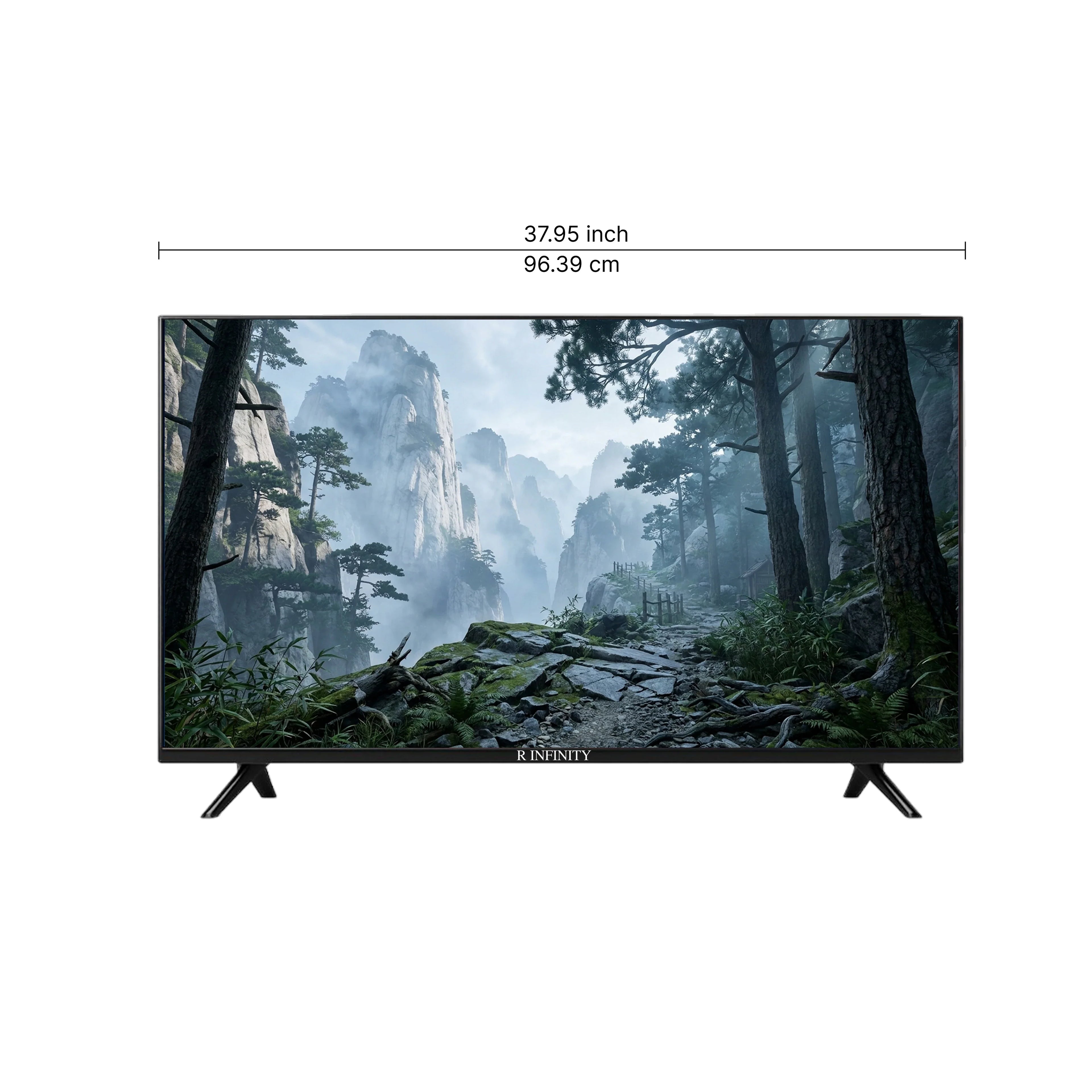 R INFINITY 43 Inch Full HD Google Smart LED TV — 3/4 angled view