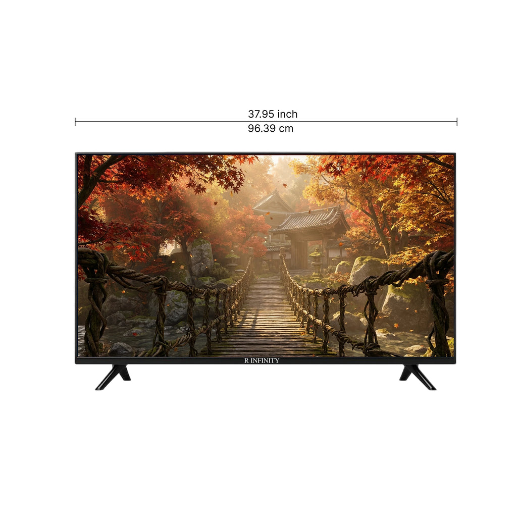 R INFINITY 43 Inch Full HD Smart LED TV — 3/4 angled view