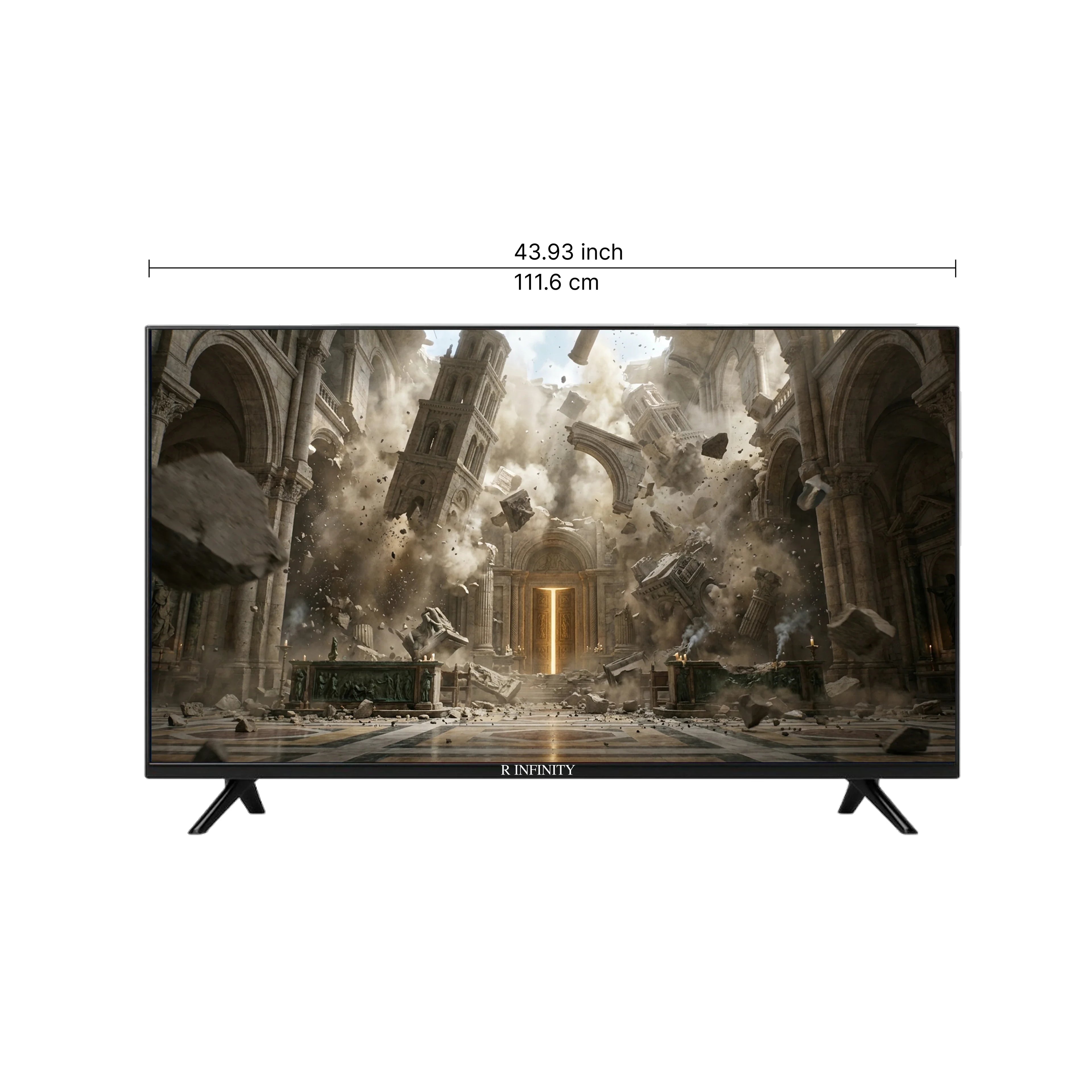 R INFINITY 50 Inch 4K Ultra HD Google Smart LED TV — 3/4 angled view