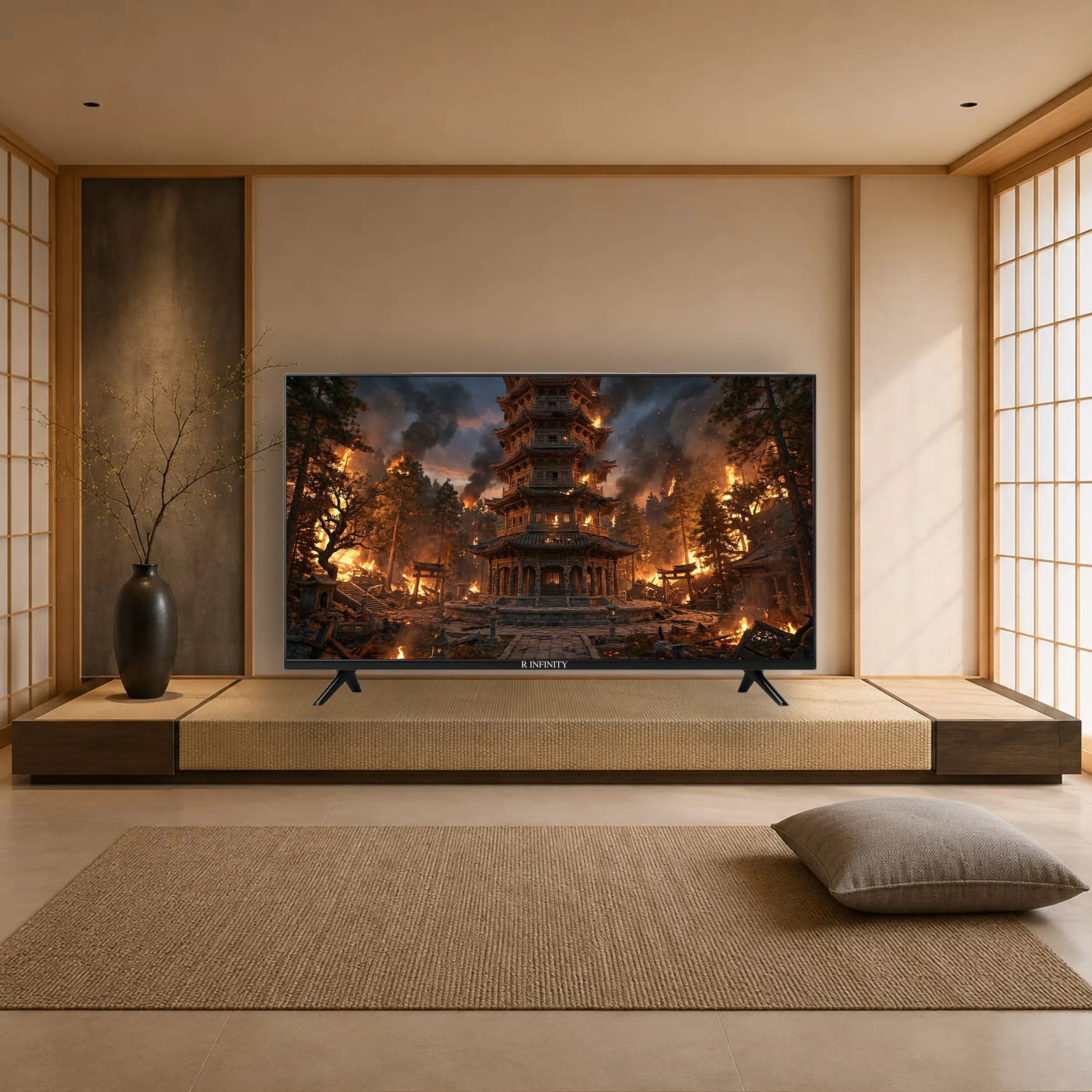 R INFINITY 50 Inch 4K HDR WebOS Smart LED TV — front view