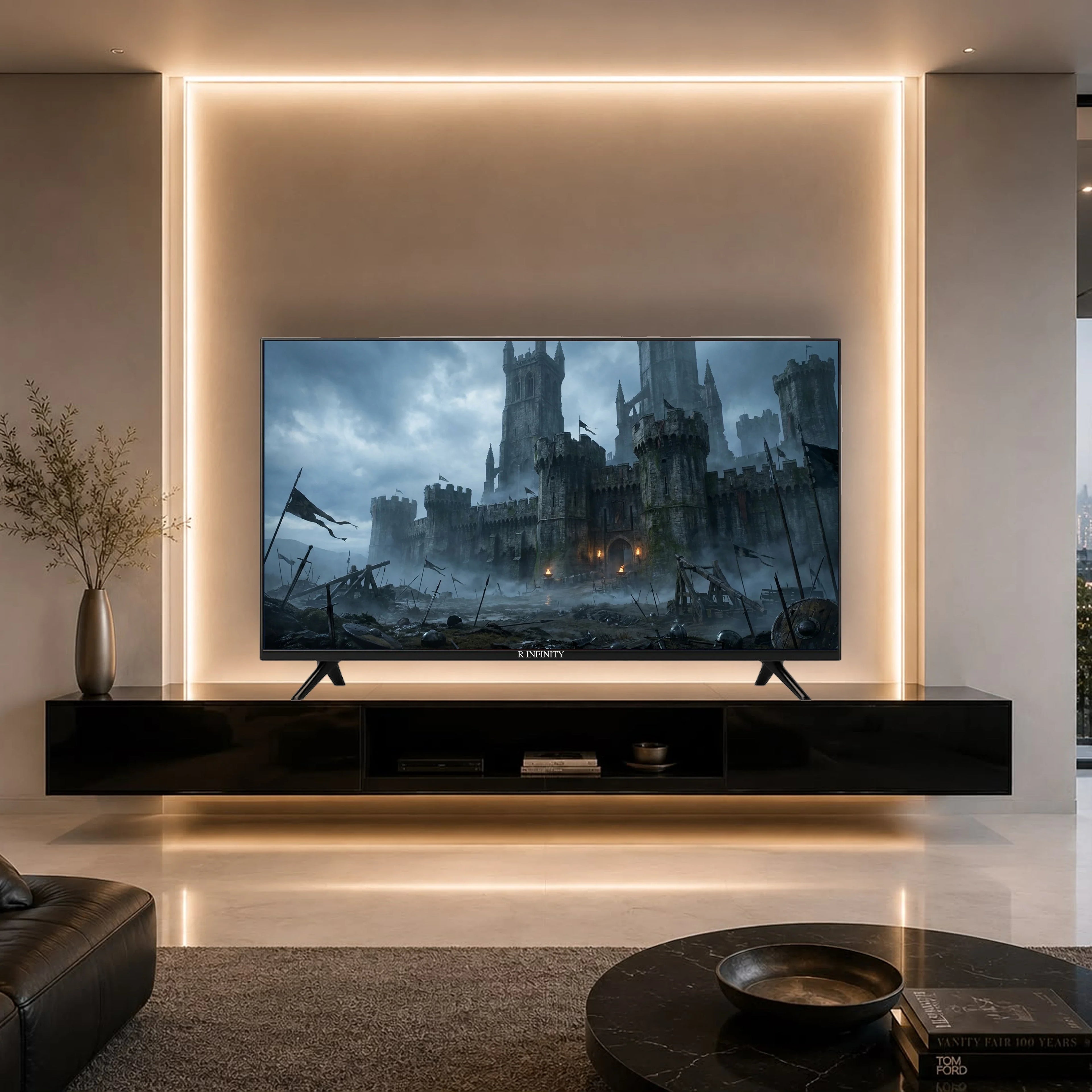 R INFINITY 50 Inch 4K Ultra HD Smart LED TV — front view