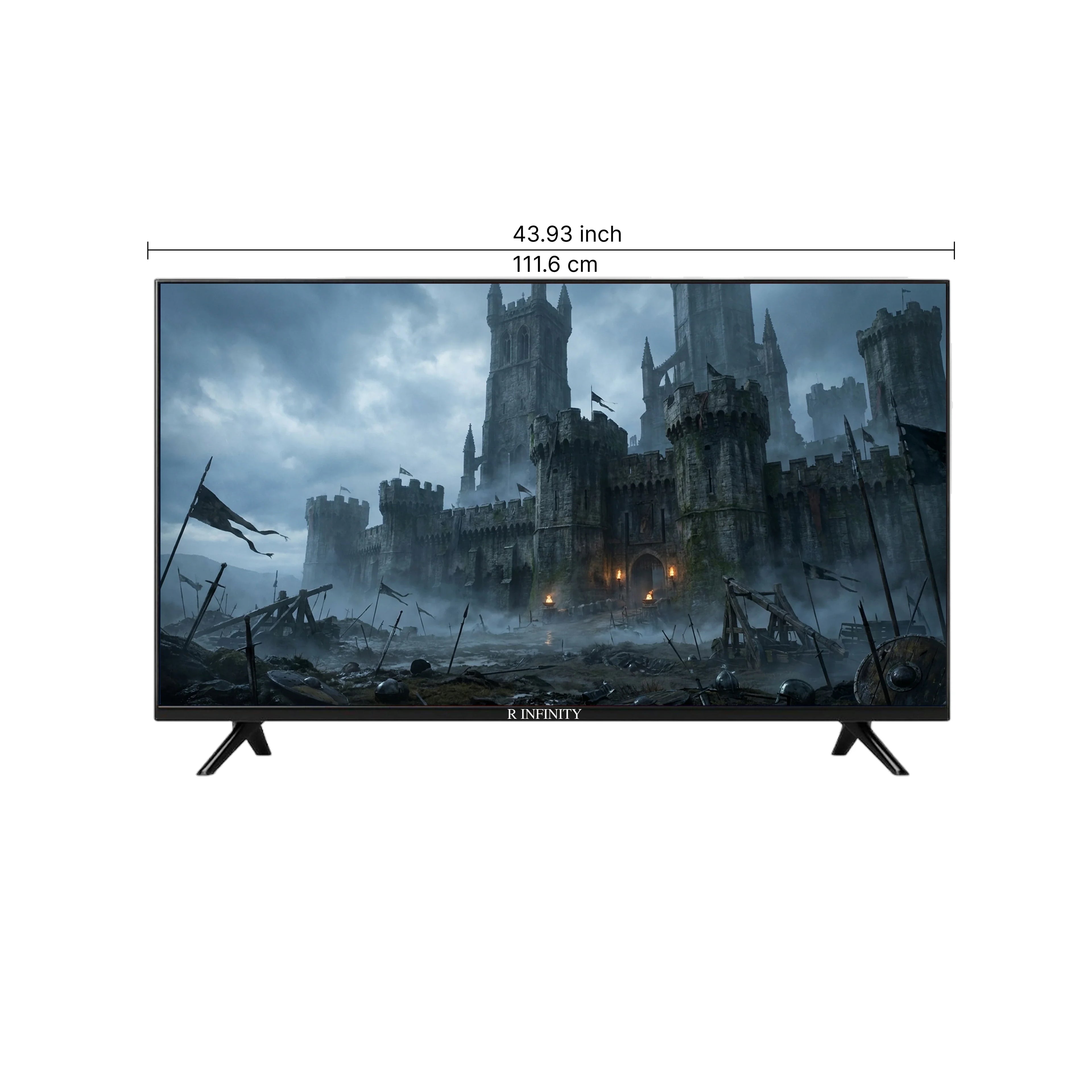 R INFINITY 50 Inch 4K Ultra HD Smart LED TV — 3/4 angled view