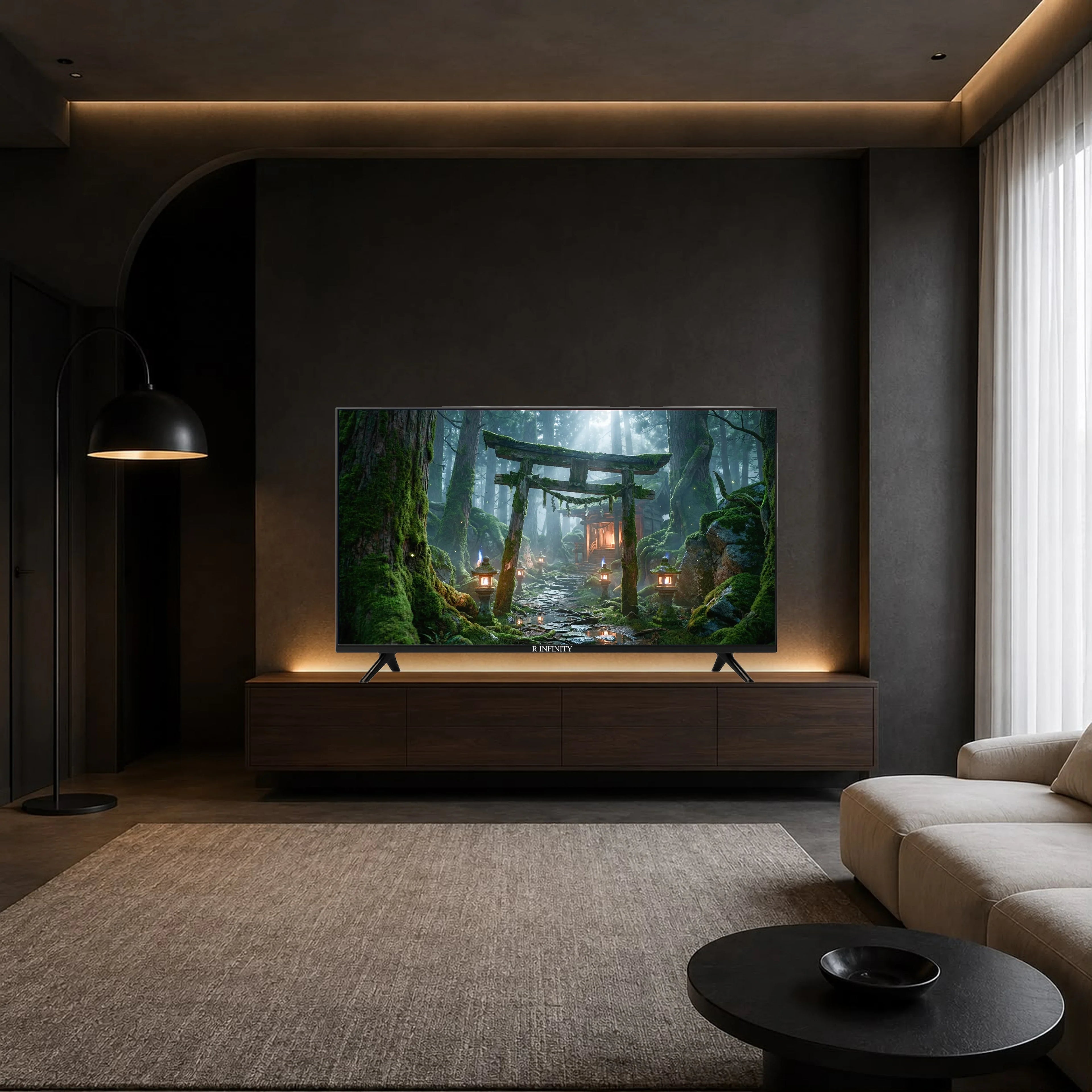 R INFINITY 55 Inch 4K Ultra HD Smart LED TV — front view