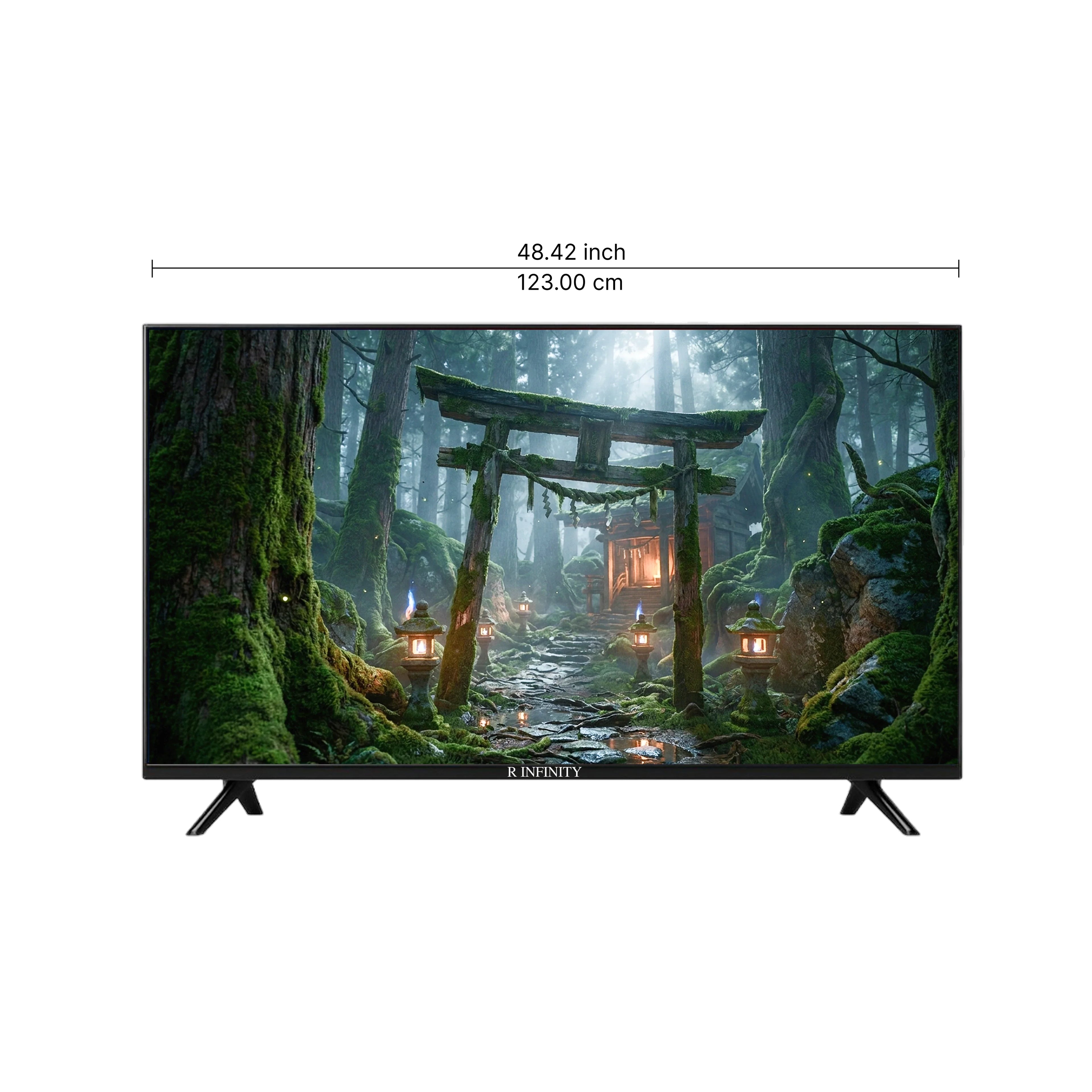 R INFINITY 55 Inch 4K Ultra HD Smart LED TV — 3/4 angled view