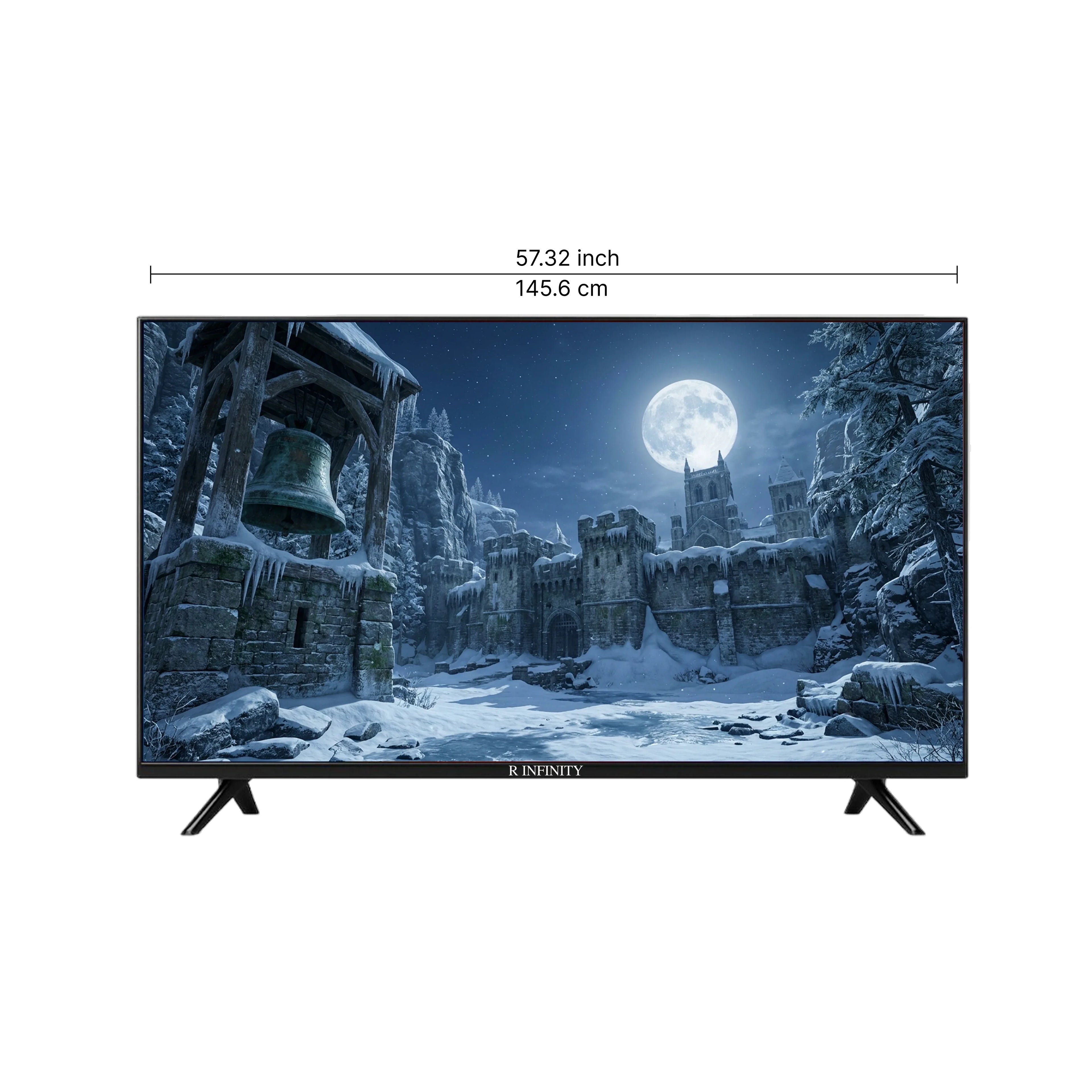R INFINITY 65 Inch 4K HDR WebOS Smart LED TV — 3/4 angled view